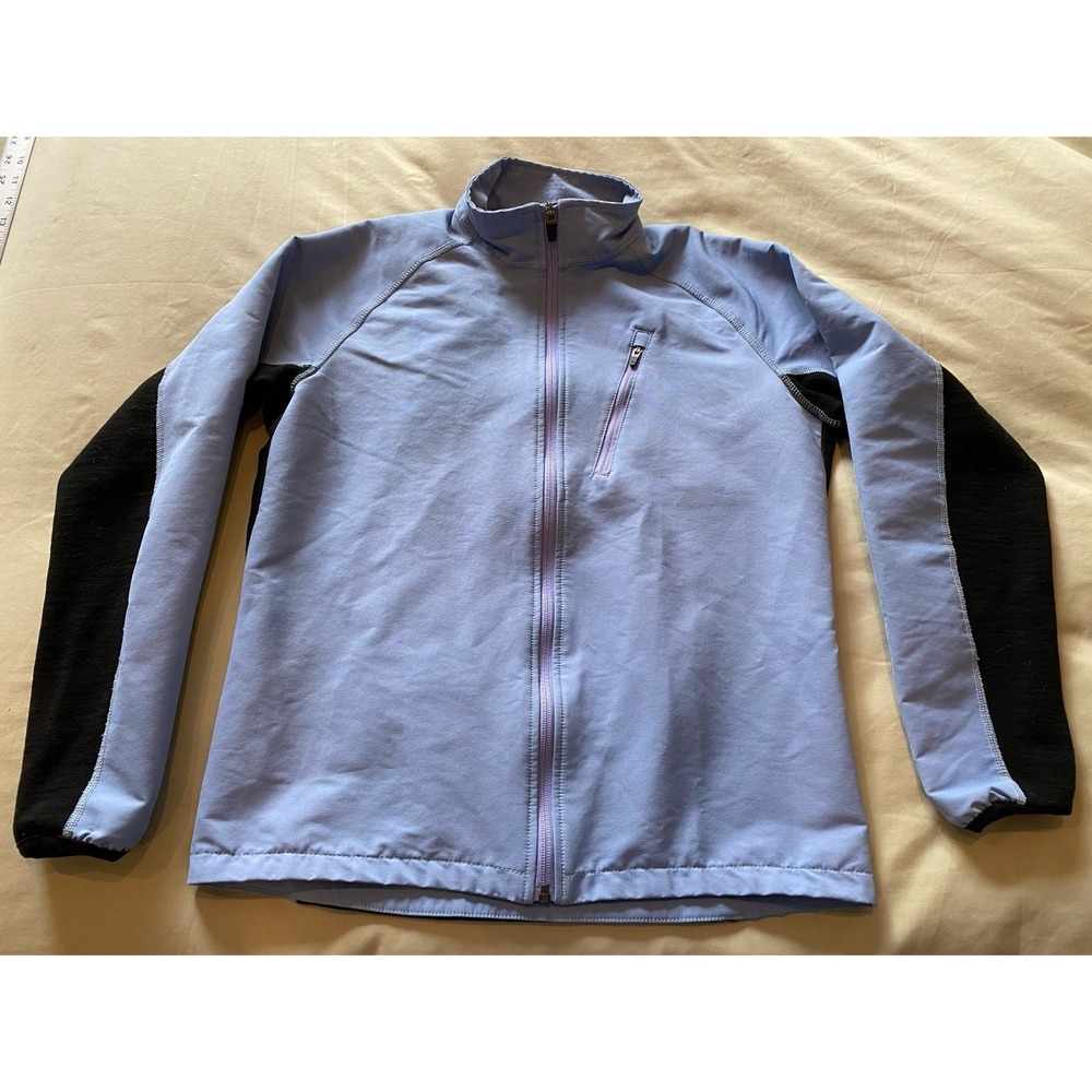 IBEX Jacket Small-Medium Blue Climawool Soft Shell Jacket Zip Front Nylon Wool